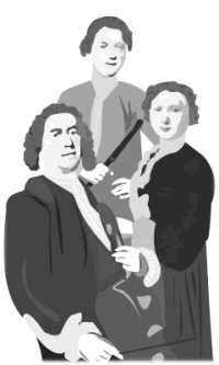 Johann Sebastian Bach mit zwei Söhnen